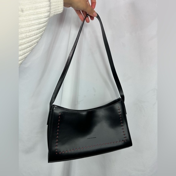 Francesco Biasia black leather square shoulder bag - Picture 1 of 10